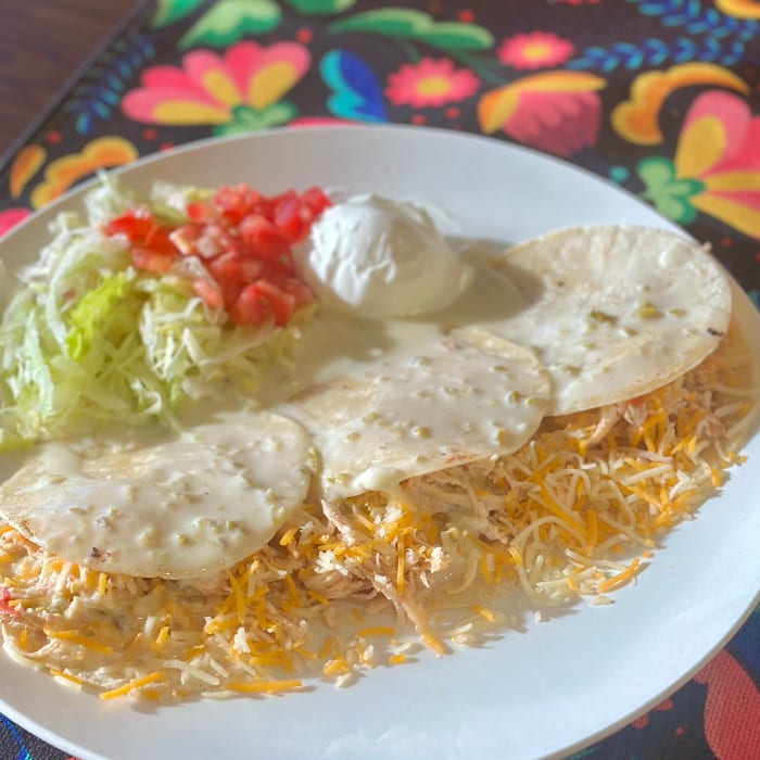 Open face enchiladas.