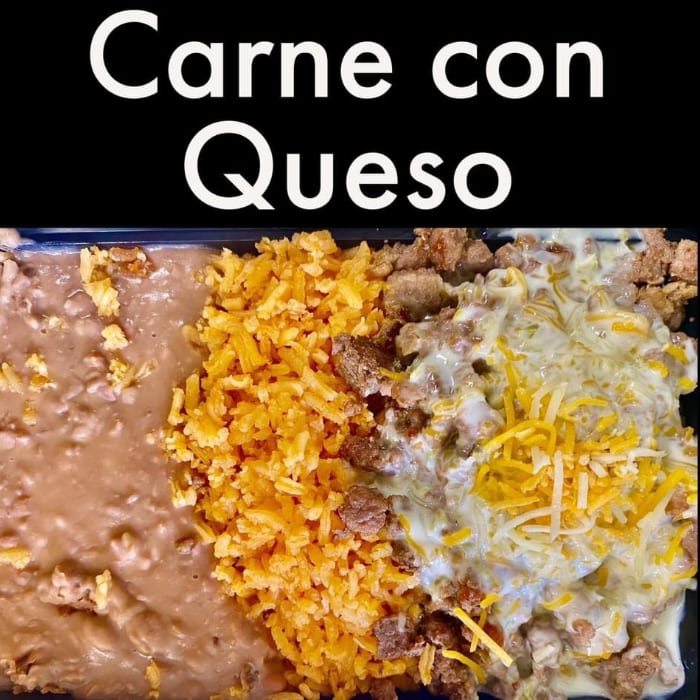 Steak tips and queso.